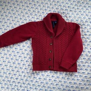 Janie and Jack Cable Knit Cardigan in Deep Red